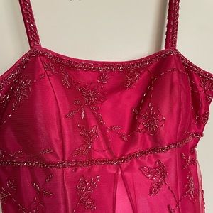 Betsy and Adam by Linda Bernell red formal dress, size 6